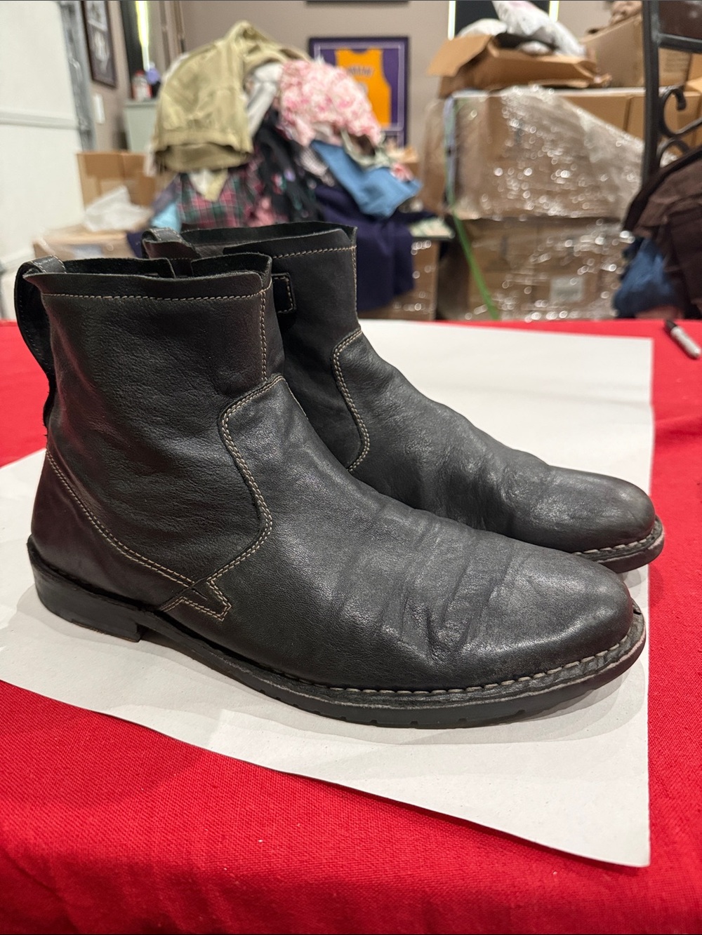 John Varvatos Men's Black Leather Chukka Boots